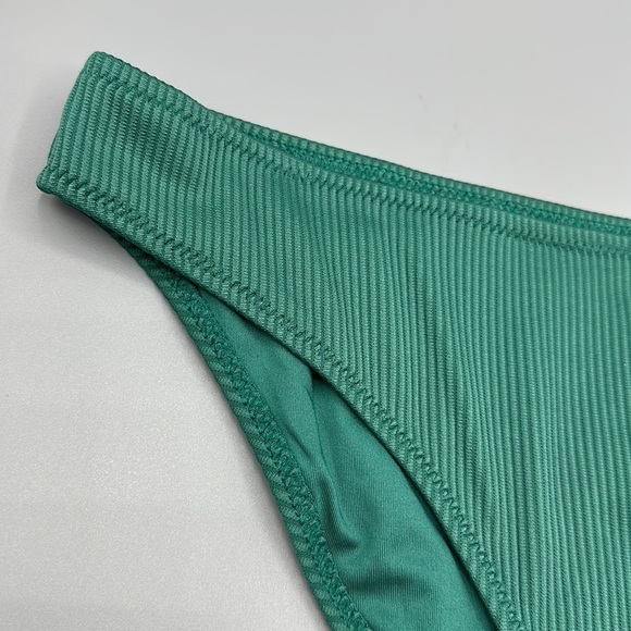 CUPSHE Green Ribbed Sexy Low Cut Bikini Bottoms Women's Size Medium NWT - Picture 2 of 5